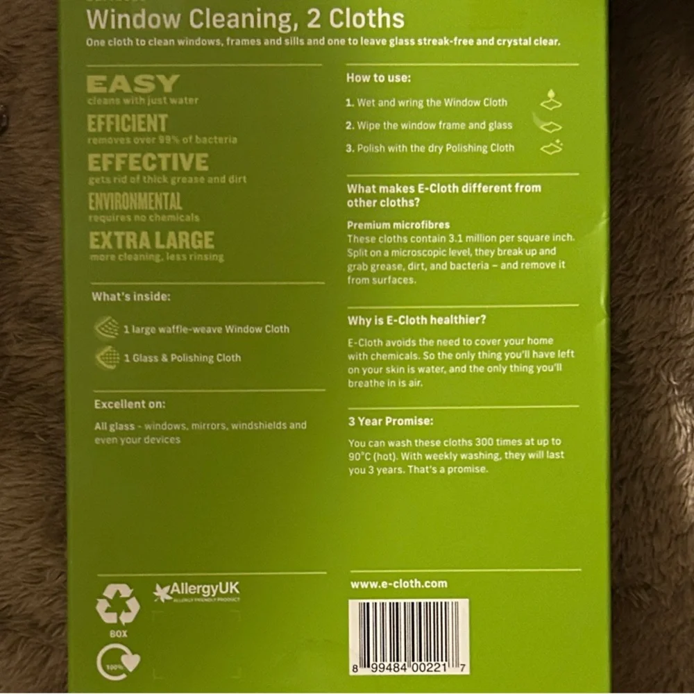 Window Cleaning Cloths - Green and Blue - Picture 2 of 2